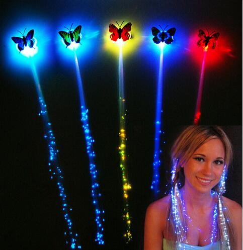 LED Hair Light Emitting Fiber Optic Pigtail Braid Plait Luminous Hair Wig KTV Party Prom Supplies Hair Accessory headdress