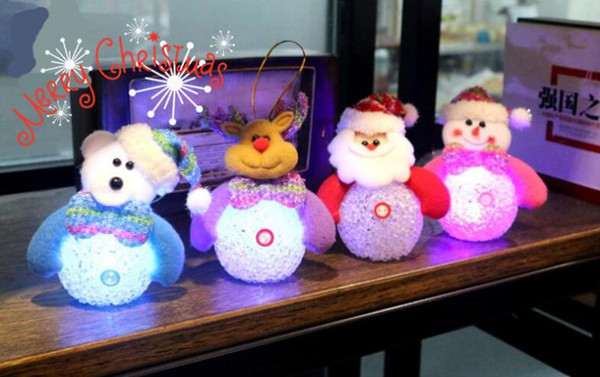 Christmas decorations lighting EVA little snowman little night lights snowman Christmas tree headwear pendants decorations.