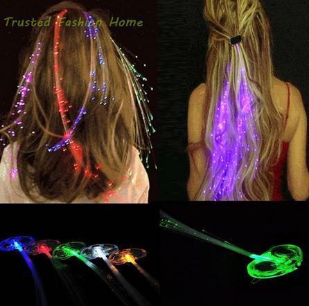 New led light light up hair braid flash games hair glow optical fiber Halloween Christmas party Light