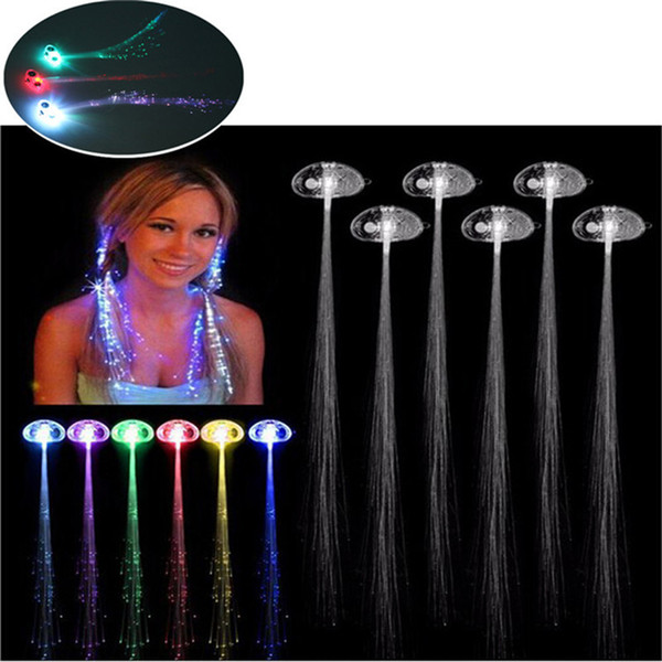 2pcs/lot Colorful LED Wigs Glowing Flash LED Hair Braid Clip Hairpin Decoration Ligth Up Show New Year Party supplies Christmas