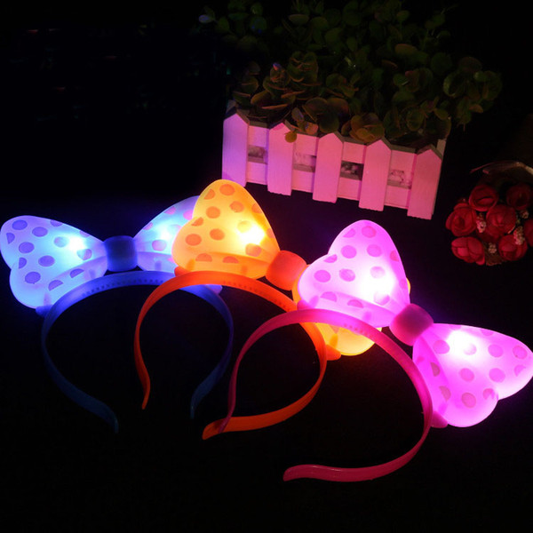 New luminous bow hair hoop toys wholesale creative children flash headband hair clips