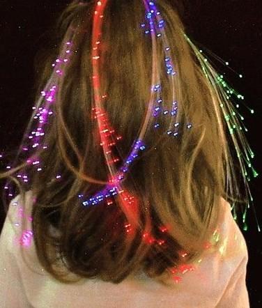 100pcs Hot Sale LED Hair Flash Braid Hair Decoration Fiber Luminous Braid for Halloween Christmas Party Holiday Colorful Light Hair