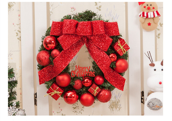 2017 new Christmas wreath store door hanging wall window layout Christmas decorations Christmas Party Creative gifts