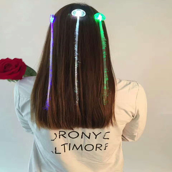 LED colorful lighting, fiber braids, hairpins, dances, bars, disco, fluorescent flashing braids, performances, festival items