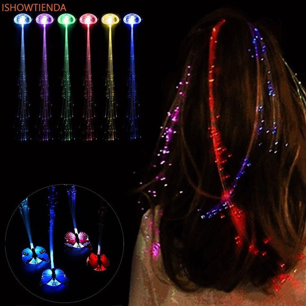 LED Wigs Glowing Ligth Hair Braid ClipToy Children Kid Child Gift Fun Fly Catapult Eject