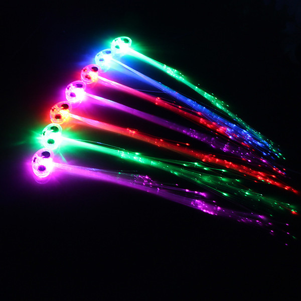 Colorful glowing braid flash fiber silk hairpin wig headdress concert party wholesale children's toys