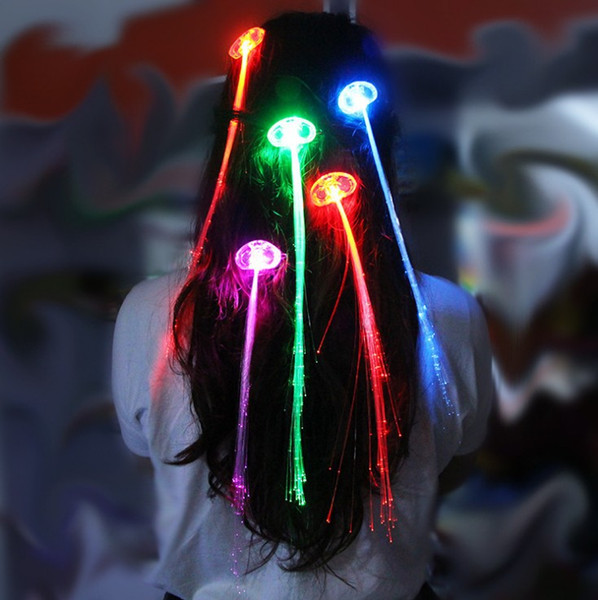 Shining braid shine hair hoop flash head hoop hair concert party props to push gift light-emitting toys