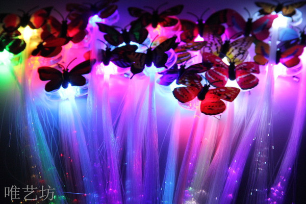 Emitting luminous flash fiber braid braids colorful butterfly birthday party entertainment performances props