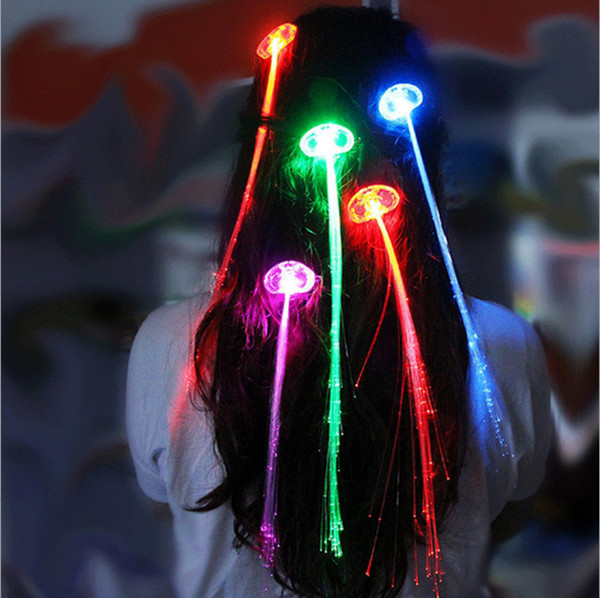 LED light braids, colorful wig hair, fiber optic braid, bar concert atmosphere booty-selling