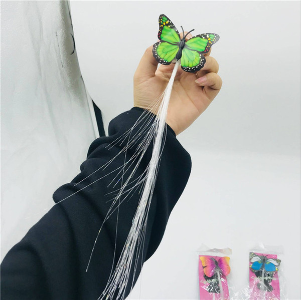 Colorful butterflies glowing braids flash braids led fiber hair birthday party entertainment props