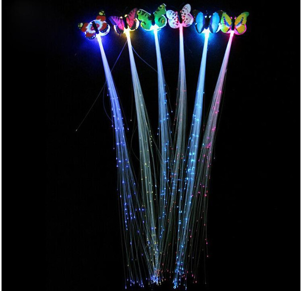 Colorful butterflies, glowing braids, shiny braids, led hair, birthday parties, entertainment props.