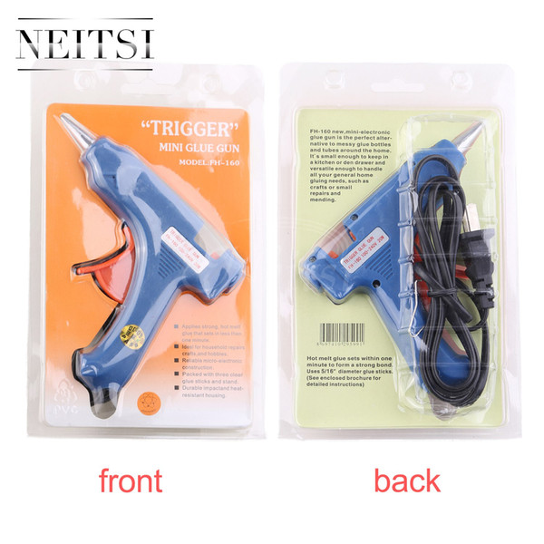 High Quality Neitsi 1PC USA Plug 20W 100-240V Blue# Glue Gun Professional Hair Extensions Tools for Hair Extensions