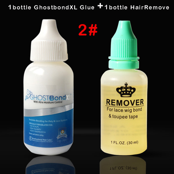 1PC ghost bond XL 1.3oz Adhesive wig glue and 1PC hair glue adhesive remover 1oz