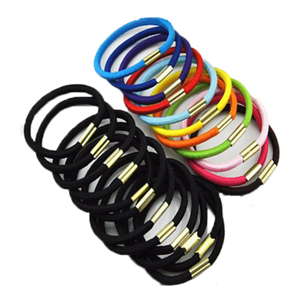 100pcs/lot Black And Candy Colored Rubber Hair Band Women Elastic Hair Bands For Girls Hair Accessories