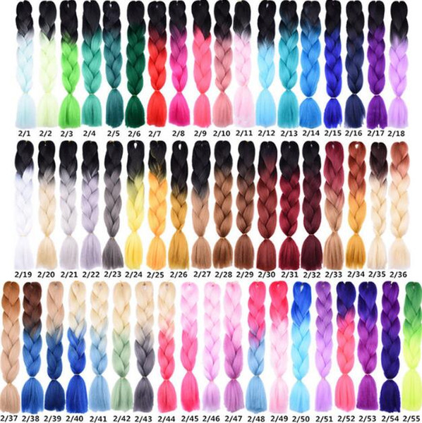 HOT fashion Xpression Synthetic Braiding Hair 24inch 100grams Mixed color Premium Ultra Braid Kanekalon jumbo braid Hair Extensions