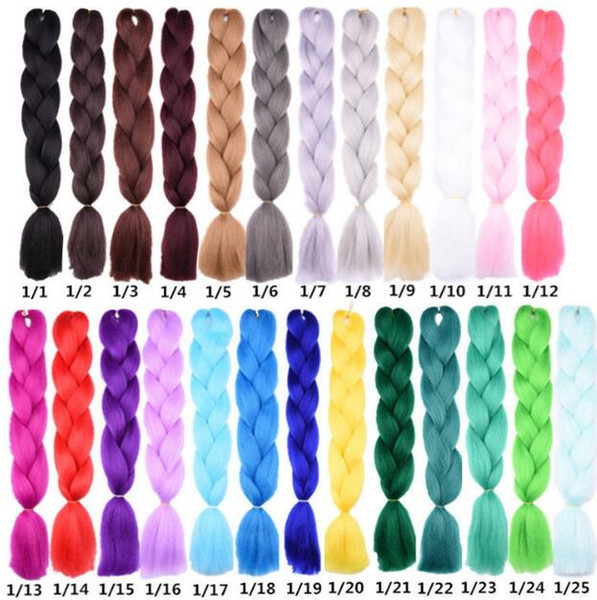 HOT fashion Xpression Synthetic Braiding Hair 24inch 100grams pure color Premium Ultra Braid Kanekalon jumbo braid Hair Extensions