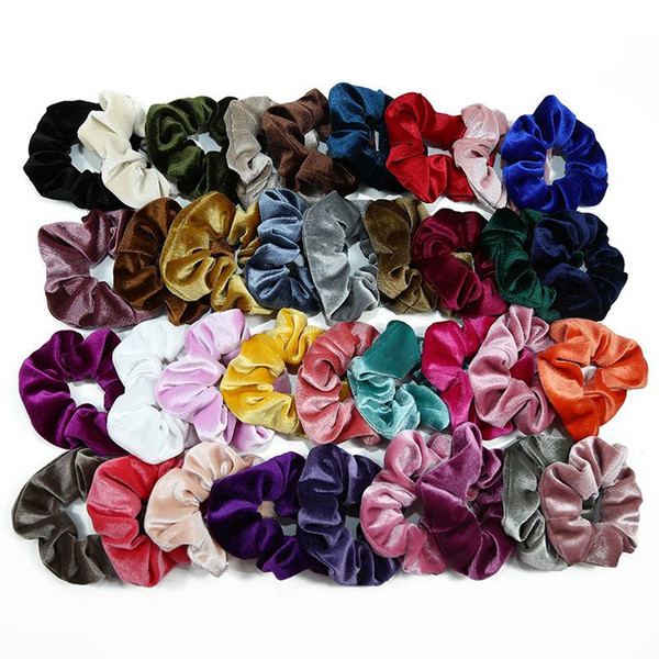 20Pcs Ponytail Holder Hair Scrunchies Velvet Elastic Hair Bands Scrunchy Hair Ties Ropes Scrunchie for Women or Girls 50 colors