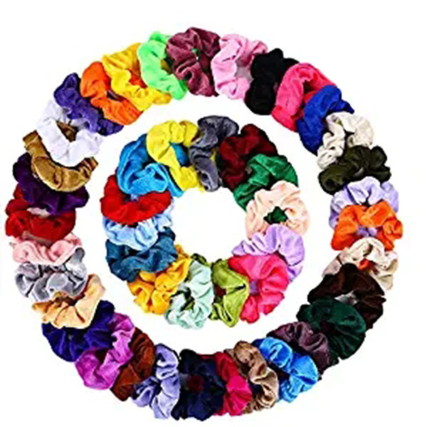 Hair Scrunchies Velvet Elastic Hair Bands Scrunchy Hair Ties Ropes Scrunchie for Women or Girls Accessories - 50pcs/lot