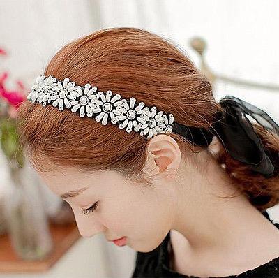 FG1511 Sun Flower Fashion Pearl Rhinestone Head Chain Jewelry Headband Head Hair band