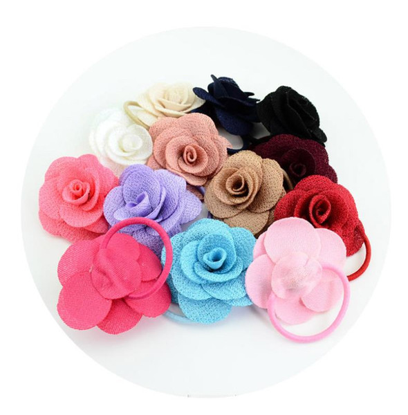 HOT SALE big rose Flowers Headbands Baby Children Hair Sticks Elastic Kids Hair Accessories Flowers Girls Head Bands Infant Headband FZP236