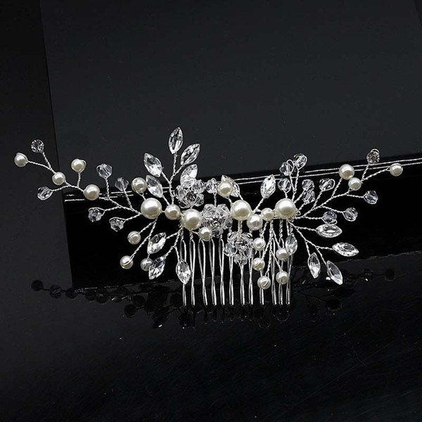 Wedding Fashion Headdress For Bride Handmade Wedding Crown Floral Pearl Hair Accessories Hair Ornaments