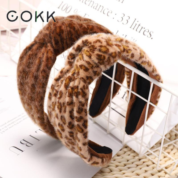 COKK Retro Hair Hoop Leopard Dot Knot Headband Hair Accessories For Women Autumn Winter Style Hairband Band Bow