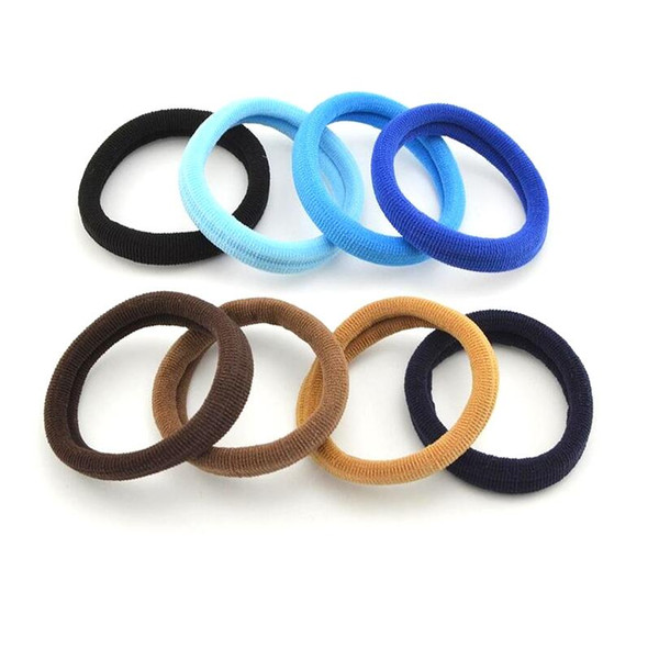 20 PCS 5 CM Mix Color Rubber Bands For Hair Brown Blue Hair Bands Black Gum Holders High Elastic Accessories For Women Girl