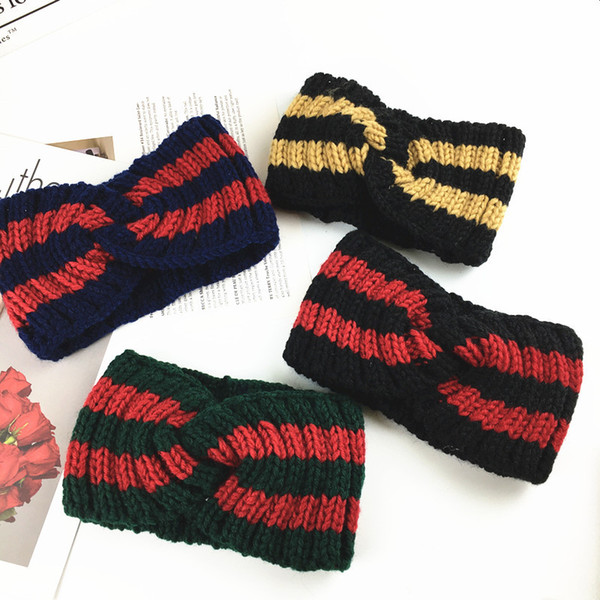 2018 Winter Knitted Wool Headband Korean Headwear Sweet Cute Hair Accessories Wide Side Wash Face Eastic Hair Band