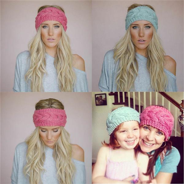 2017 NEW Crochet Headband 23 Colors IN STOCK Wool Crochet Headband Knit Hair band Winter Warm headbands Girls Headwrap Hair Accessories