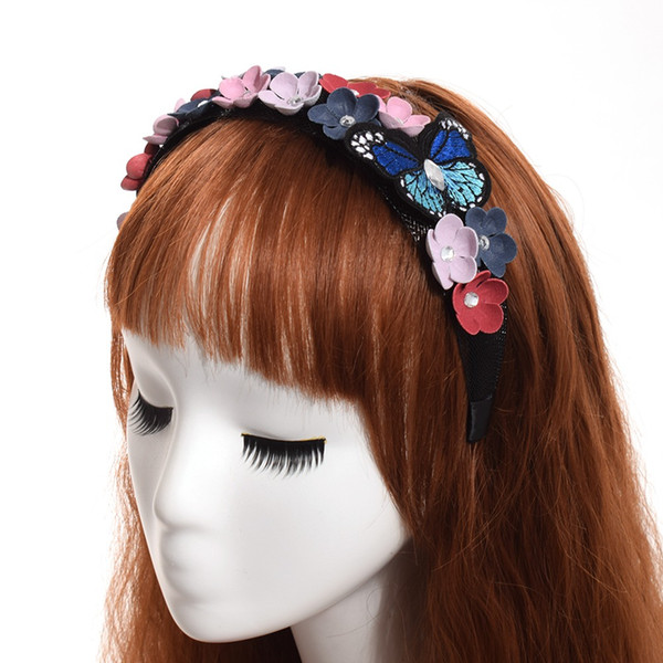 Lolita Girls Butterfly Flower Headband Party Wedding Women Hairband Vintage