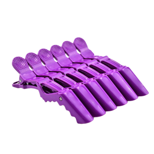 6 Pcs Duckill Hair Sectioning Clips Alligator Clamps Plastic Hairgrip Hairdressing Tools Salon Color Random