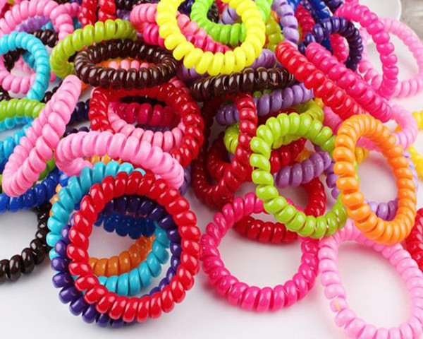 5.5CM Candy Colored Telephone Line Gum Elastic Ties Wear Hair Ring Elastic Hair Bands/Hair ties/Hair ring/hair wear/Hair Accessories