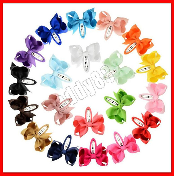 New Baby Bow Hairpins BB clip bow fabric hairpin Girls Clips Kids Hair Accessories 20 colors Barrettes 12cm 