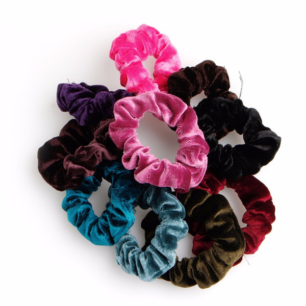 10pcs Velvet Hair Band Elastic Ponytail Tie Bow Rubber Bobbles for women girl