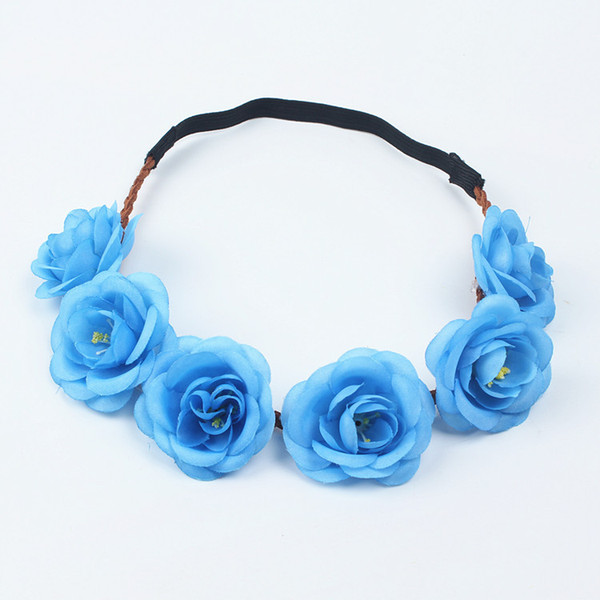 Lady elastic hair band Bride Bridesmaid wreath headdress hair beach tourism flowers Pictures DHL FREE SHIPPING