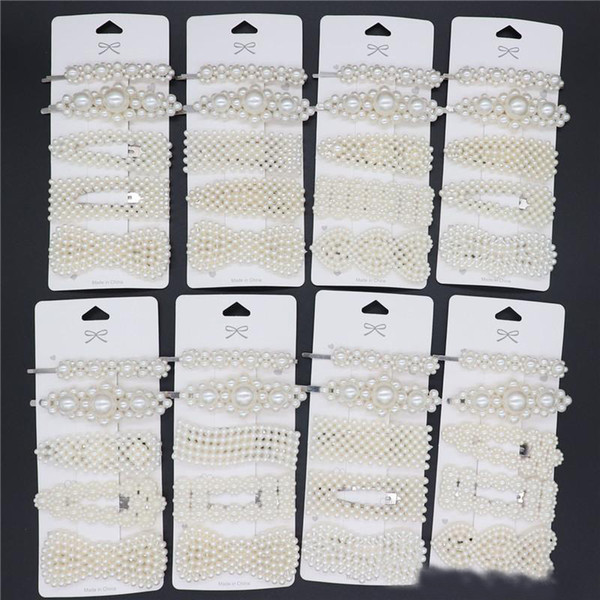 5Pcs/Set Women Pearl Hairpins Elegant Hair Clips Side Clips Barrettes Bangs Clip Headwear for Laides Hairclip Fashion Headdress Hair Jewelry