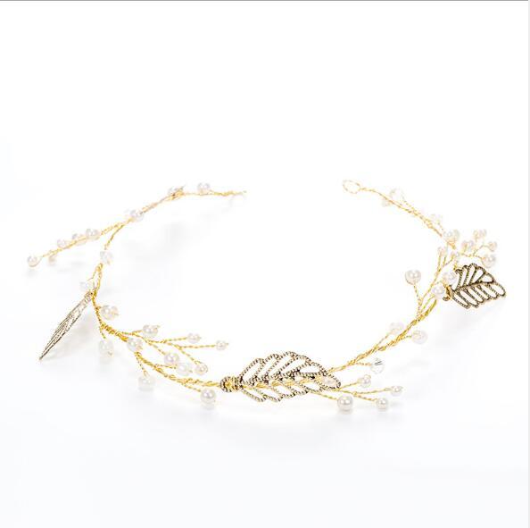 Simple alloy woven gold ornaments bridal jewelry wedding hair band art decoration wholesale