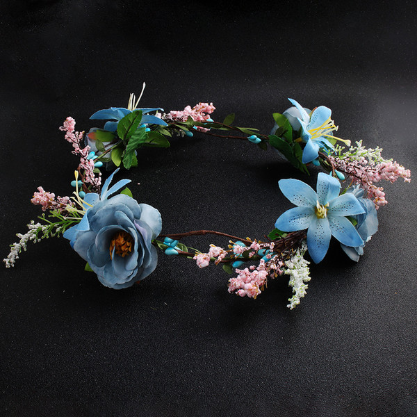 2018 New Hair Flower Crown Women Wedding Hair Accessories Girl Handmade Headband Party Wreath Beach Band