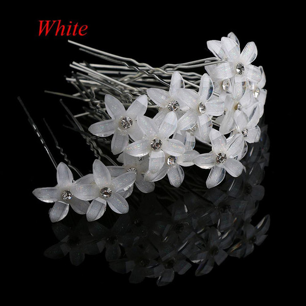 20pcs/lot Flower Crystal Rhinestone Hairpins Hair Clips Women Wedding Bridal Jewelry Bride Headdress Hair Accessories