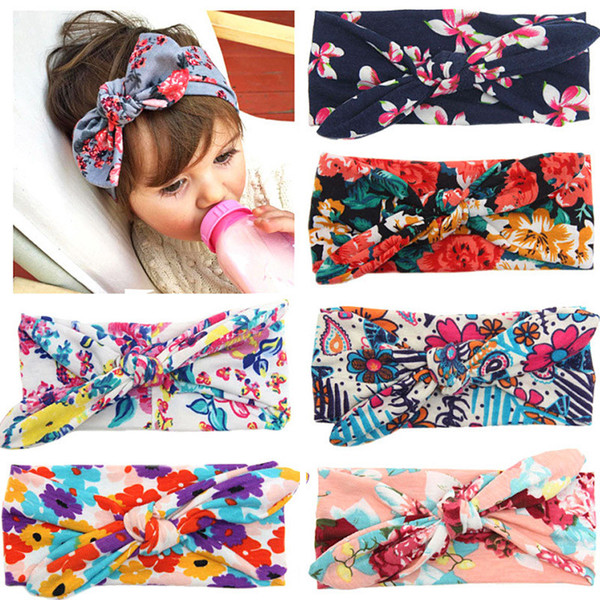 Colorful Boho Newborn Toddler Headband Ribbon Elastic Baby Headdress Kids Hair Band Girl Bow Knot Cute Kwaii Soft scrunchies