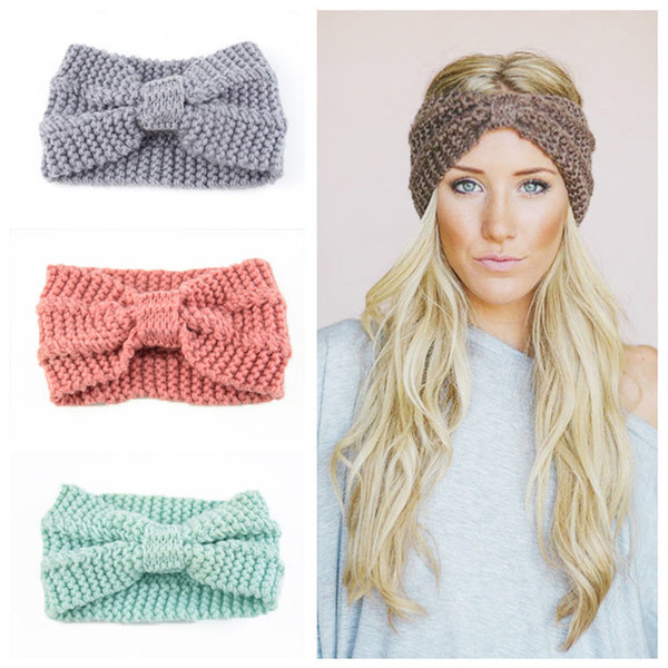 Hair Head Band Hair Accessories Knitted Wool Europe United States Warm Two Vertical Ear Protective Cover Hand-woven Head Band Autumn Winter