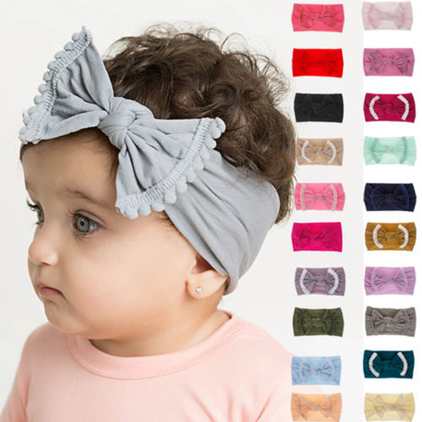 Baby Hairband Toddler Bow Hairband Tassel Baby Girls Headband Big Knot Turban Kids Hair Accessories 22 styles Party Gifts RRA2716