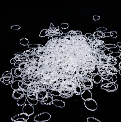 600 pcs/Set Clear transparent Ponytail Holder Elastic Rubber Band Hair Ties Ropes Rings Elastic Rubber Useful Unisex Headwear