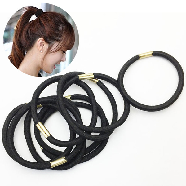 Fashion 3 Pcs/Lot Women Girl Black Cute Rubber Elastic Bands Ponytail Holder Hair Rope Accessories