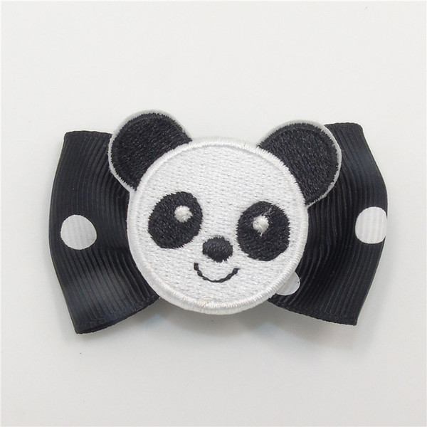 10pcs /Lot Cartoon White And Black Panda Bear Hair Clips No Slip Velour Animal Hairpin Girls Cutie Princess Gift Grips