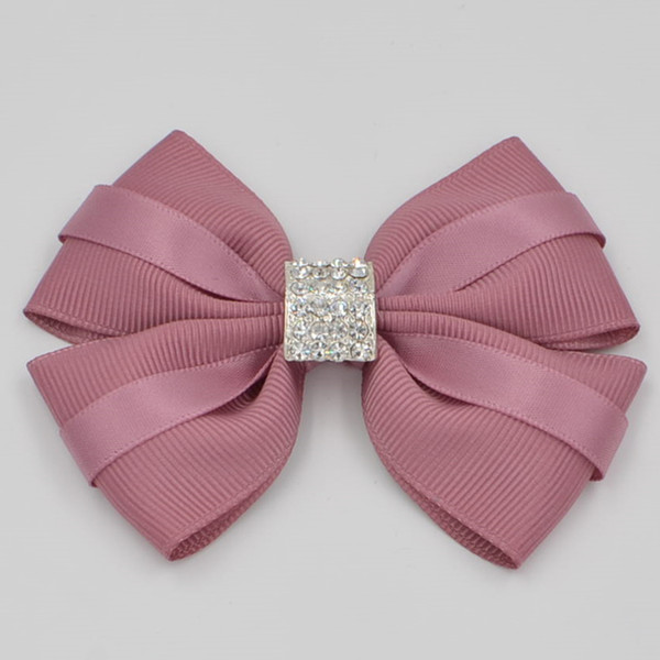 New Design High Quality Ribbon Crystal Diamonds Boutique Girl Women Hair Bows with Clip Hairpins Hair Accessories Barrettes