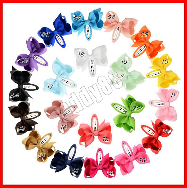 Hot 20 colors Barrettes Baby Bow Hairpins BB clip bow fabric hairpin Girls Clips Kids Hair Accessories 12cm free shipping