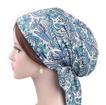 HugMee National Wind Turban Cap Lined with Satin Chemotherapy Cap Hat for Woman Headband for Woman Head Wear Turban Cap P0097