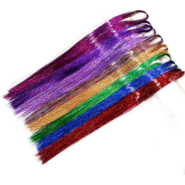 New Arrival Neitsi 35'' 960 strands/pack Straight Hair Tinsel Sparkle Glitter Twinkle Rainbow Colors Tinsel Festival Hair for Party Cosplay