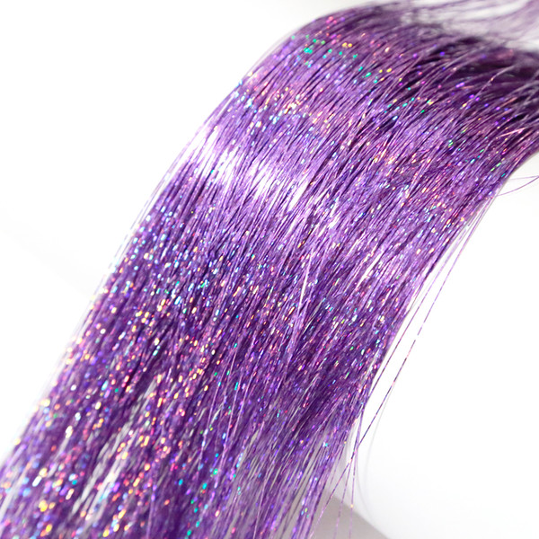 Neitsi 35inch L-Purple# 800strands/pack Straight Tinsel Hair Extension Sparkle Glitter Twinkle Hair Accessories for Women Party Cosplay